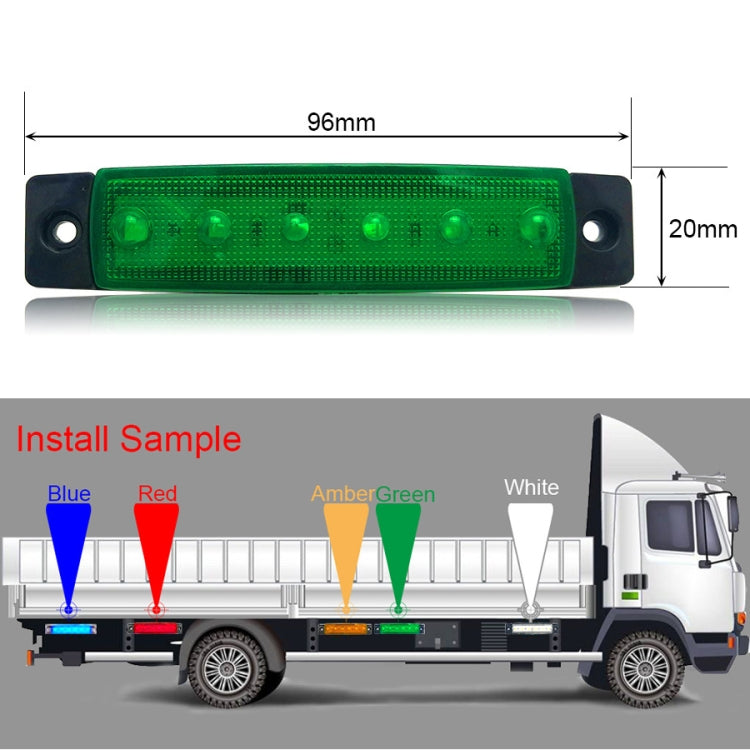 4 PCS 12V 6 SMD Auto Car Bus Truck Wagons External Side Marker Lights LED Trailer Indicator Light Rear Side Lamp(Green) - In Car by buy2fix | Online Shopping UK | buy2fix