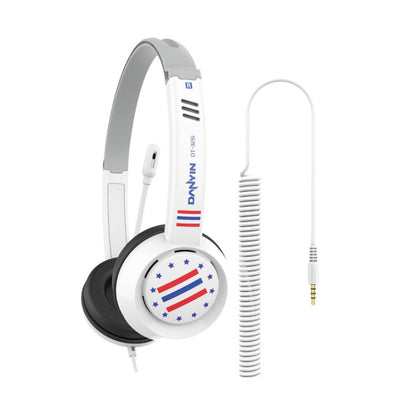 DANYIN DT326 Head-mounted Desktop Computer Children Learning Wire Headset with Microphone, Cable Length:1.8m, Style:Star Flag(White) - Computer & Networking by Danyin | Online Shopping UK | buy2fix