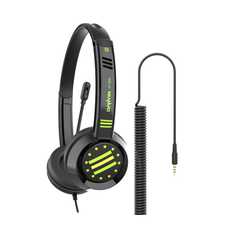 DANYIN DT326 Head-mounted Desktop Computer Children Learning Wire Headset with Microphone, Cable Length:1.8m, Style:Star Flag(Black) - Multimedia Headset by Danyin | Online Shopping UK | buy2fix