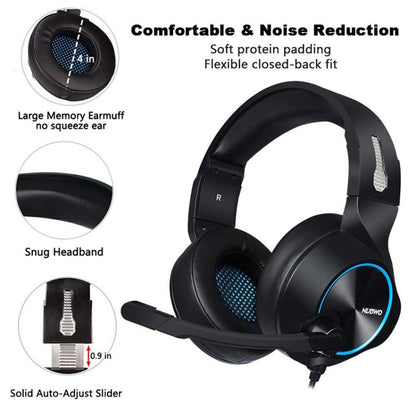 NUBWO N11 Gaming Subwoofer Headphone with Mic, Style:Single 3.5mm(Black and Blue) - Multimedia Headset by NUBWO | Online Shopping UK | buy2fix