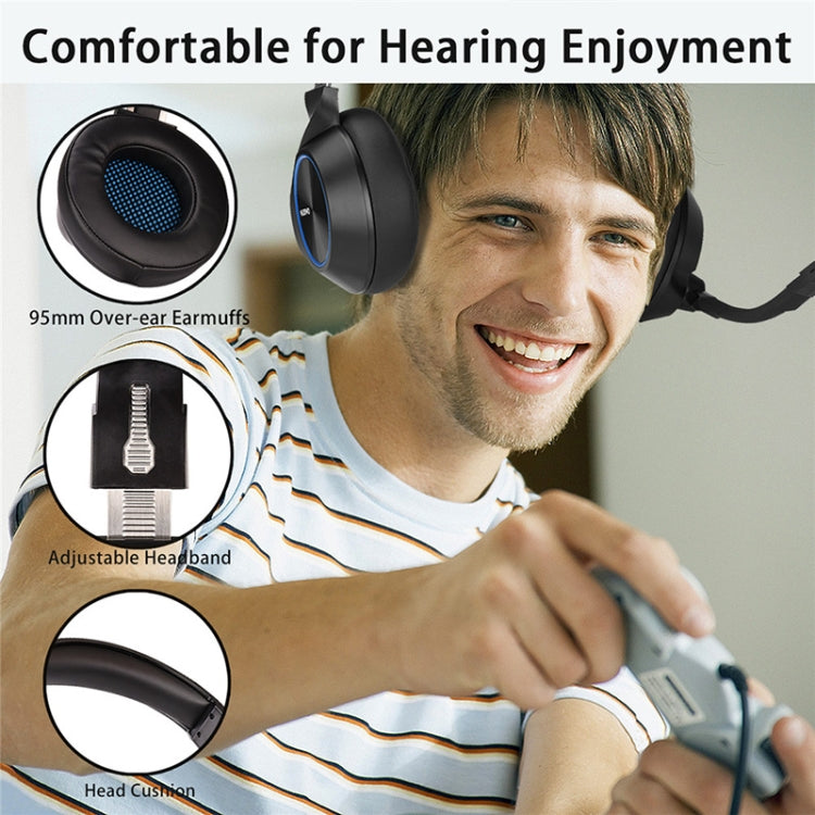 NUBWO N11 Gaming Subwoofer Headphone with Mic, Style:Single 3.5mm(Black and Blue) - Multimedia Headset by NUBWO | Online Shopping UK | buy2fix