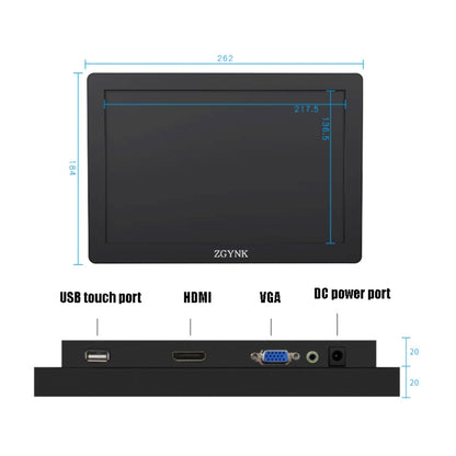 ZGYNK KQ101 HD Embedded Display Industrial Screen, Size: 10 inch, Style:Resistive - LCD Monitors by ZGYNK | Online Shopping UK | buy2fix