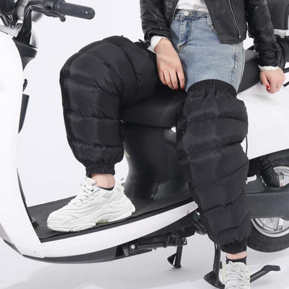 Electric Bicycle Winter Motorcycle Windshield Waterproof Warm Leg Cover Plus Velvet Padded Knee Pads, Size:70cm Lengthened and Enlarged(Black) - Protective Gear by buy2fix | Online Shopping UK | buy2fix