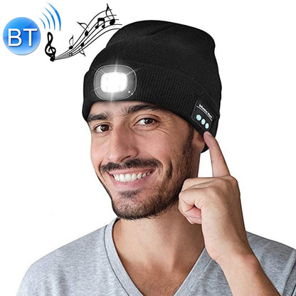 Outdoor Night Running Night Fishing LED Light Illumination Bluetooth 5.0 Knitted Hat - Smart Wear by buy2fix | Online Shopping UK | buy2fix