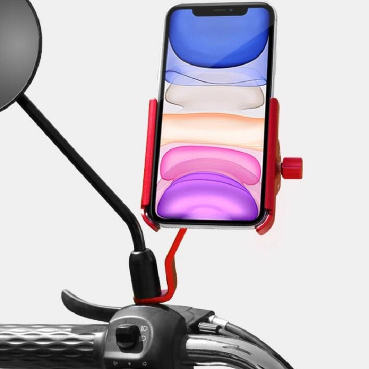 CYCLINGBOX Aluminum Alloy Mobile Phone Holder Bicycle Riding Takeaway Rotatable Metal Mobile Phone Bracket, Style:Rearview Mirror Installation(Titanium) - Holders by CYCLINGBOX | Online Shopping UK | buy2fix