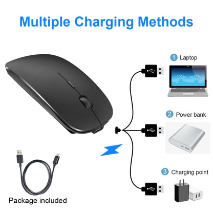 iMICE  E-1300 4 Keys 1600DPI Luminous Wireless Silent Desktop Notebook Mini Mouse, Style:Charging Luminous Edition(Black) - Wireless Mice by iMICE | Online Shopping UK | buy2fix