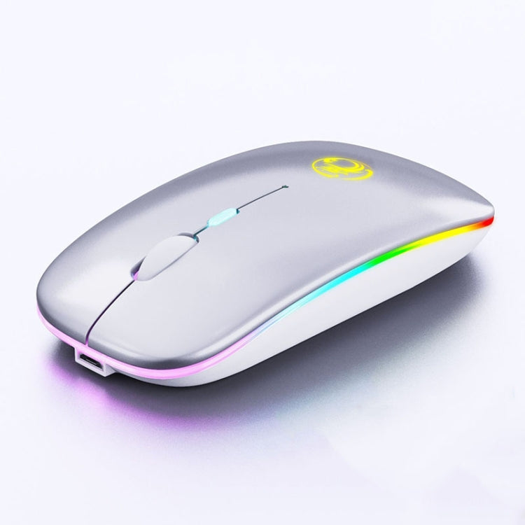 iMICE  E-1300 4 Keys 1600DPI Luminous Wireless Silent Desktop Notebook Mini Mouse, Style:Dual-modes Luminous Edition(Silver) - Wireless Mice by iMICE | Online Shopping UK | buy2fix