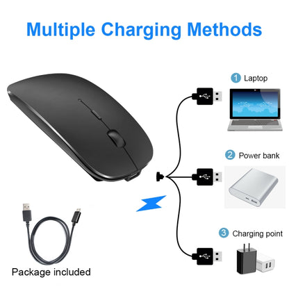 iMICE  E-1300 4 Keys 1600DPI Luminous Wireless Silent Desktop Notebook Mini Mouse, Style:Dual-modes Luminous Edition(Silver) -  by iMICE | Online Shopping UK | buy2fix