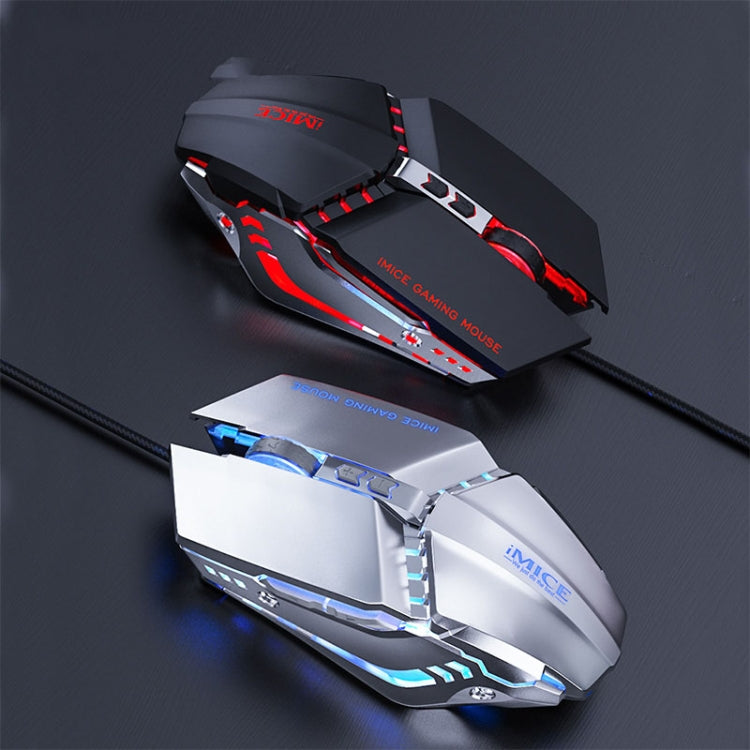 iMICE T80 7 Keys 3200 DPI Macro Programming Mechanical Gaming Wired Mouse, Cable Length: 1.8m(Black) - Wired Mice by iMICE | Online Shopping UK | buy2fix