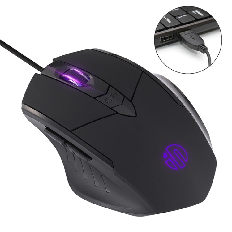 Inphic PW1 Game Mute Macro Definition Illuminated Wired Mouse, Cable Length: 1.5m(Black Business Version) - Computer & Networking by Inphic | Online Shopping UK | buy2fix