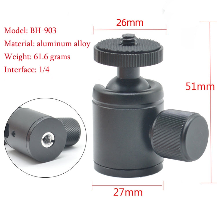 BH-903 Mini Desktop Aluminum Alloy Tripod Mini Ball Head 360 Degree Pan 90 Degree Tilt Tripod - Camera Accessories by buy2fix | Online Shopping UK | buy2fix