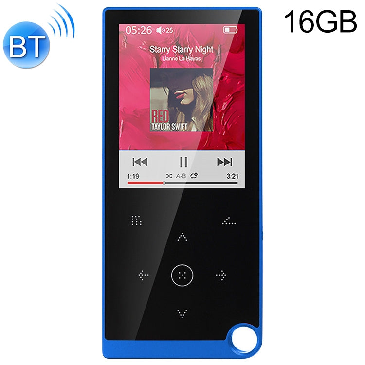 E05 2.4 inch Touch-Button MP4 / MP3 Lossless Music Player, Support E-Book / Alarm Clock / Timer Shutdown, Memory Capacity: 16GB Bluetooth Version(Blue) - Consumer Electronics by buy2fix | Online Shopping UK | buy2fix