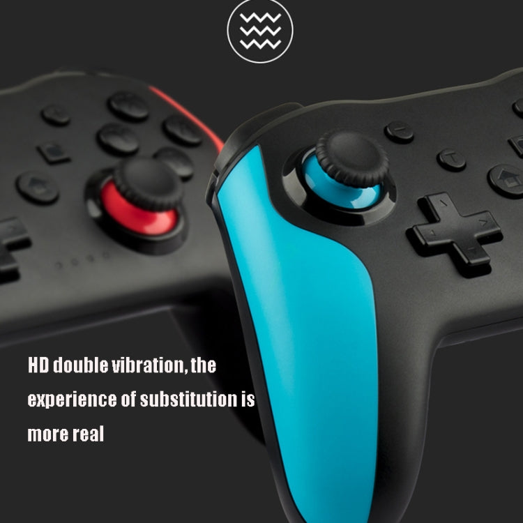 NS009 6-Axis Vibration Burst Wireless Bluetooth Gamepad For Switch Pro(Black Blue Red) - Gamepads by buy2fix | Online Shopping UK | buy2fix
