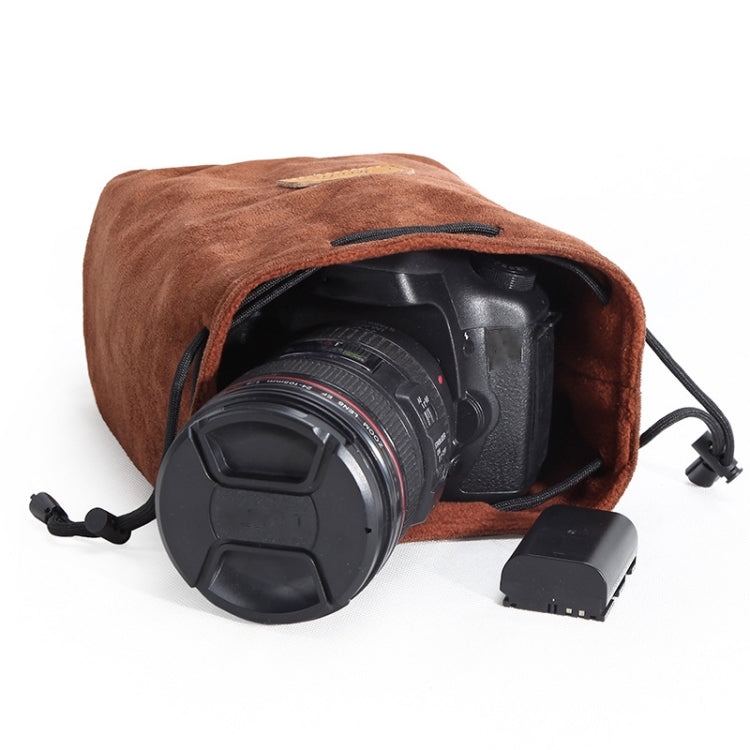 S.C.COTTON Liner Shockproof Digital Protection Portable SLR Lens Bag Micro Single Camera Bag Square Khaki L - Lens Bag by S.C.COTTON | Online Shopping UK | buy2fix