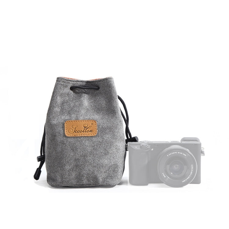 S.C.COTTON Liner Shockproof Digital Protection Portable SLR Lens Bag Micro Single Camera Bag Square Gray S - Lens Bag by S.C.COTTON | Online Shopping UK | buy2fix