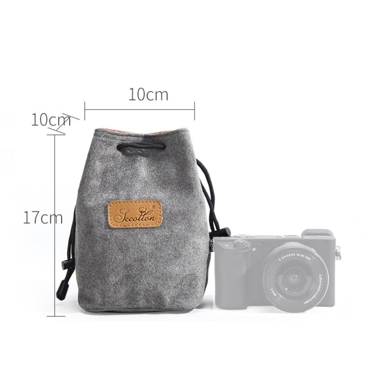 S.C.COTTON Liner Shockproof Digital Protection Portable SLR Lens Bag Micro Single Camera Bag Square Gray S - Lens Bag by S.C.COTTON | Online Shopping UK | buy2fix