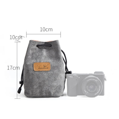 S.C.COTTON Liner Shockproof Digital Protection Portable SLR Lens Bag Micro Single Camera Bag Square Gray S - Lens Bag by S.C.COTTON | Online Shopping UK | buy2fix