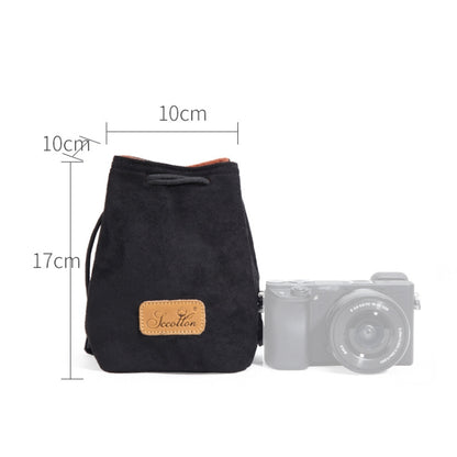 S.C.COTTON Liner Shockproof Digital Protection Portable SLR Lens Bag Micro Single Camera Bag Square Black S - Lens Bag by S.C.COTTON | Online Shopping UK | buy2fix