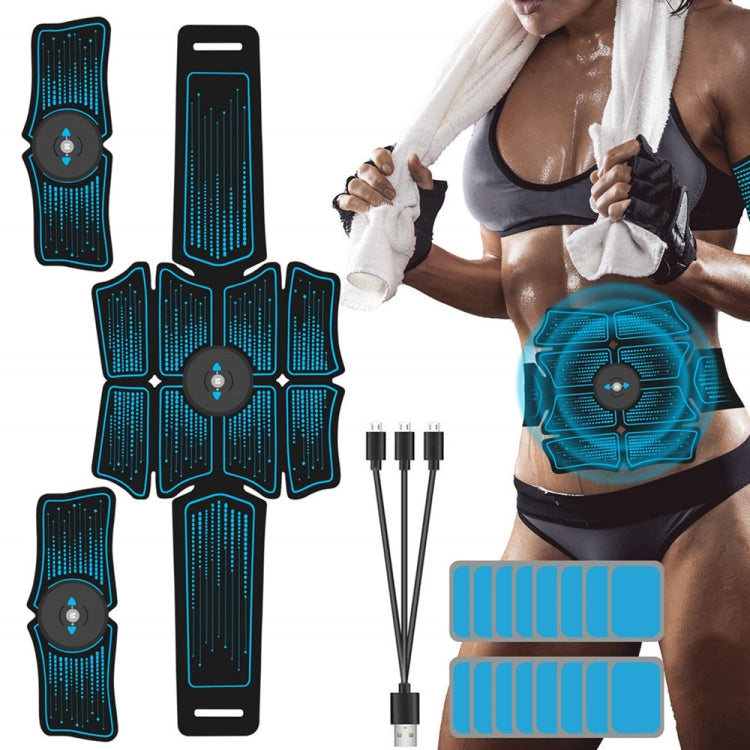 8-Piece Lazy Abdomen Fitness Massager Rechargeable Home Fitness Belt Abdominal Muscle Stickers - Outdoor & Sports by buy2fix | Online Shopping UK | buy2fix