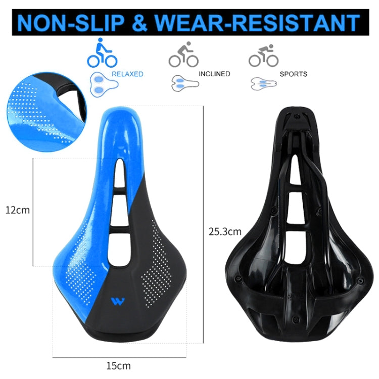 WEST BIKING Cycling Seat Hollow Breathable Comfortable Saddle Riding Equipment(Black Blue) - Bicycle Saddle by WEST BIKING | Online Shopping UK | buy2fix