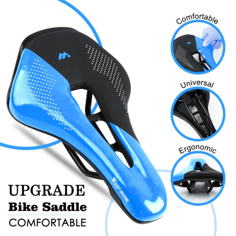 WEST BIKING Cycling Seat Hollow Breathable Comfortable Saddle Riding Equipment(Black Blue) - Bicycle Saddle by WEST BIKING | Online Shopping UK | buy2fix