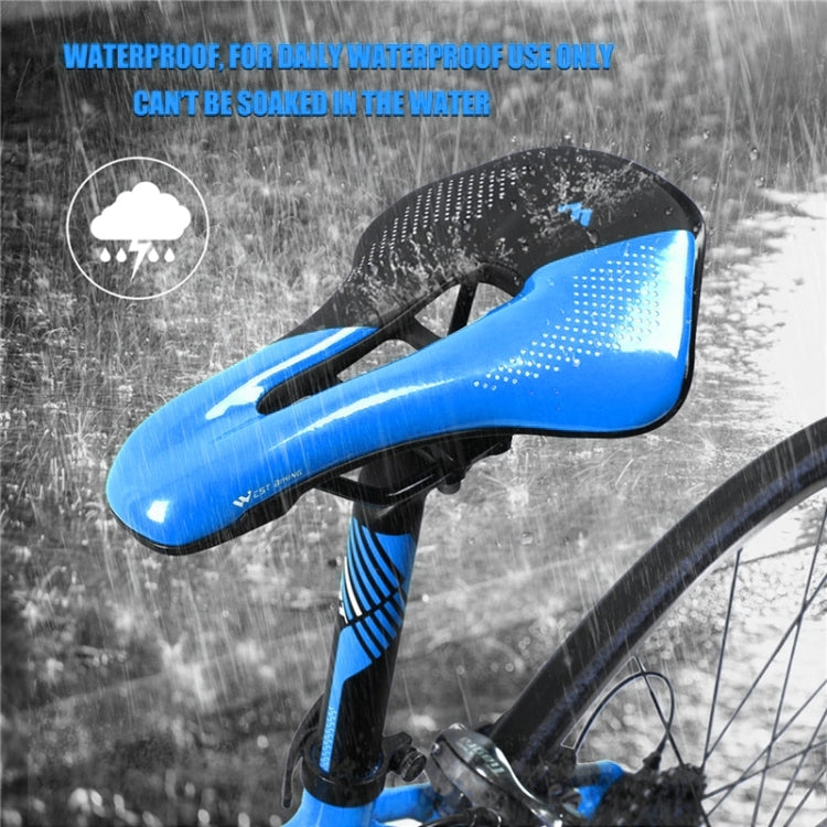 WEST BIKING Cycling Seat Hollow Breathable Comfortable Saddle Riding Equipment(Black Blue) - Bicycle Saddle by WEST BIKING | Online Shopping UK | buy2fix