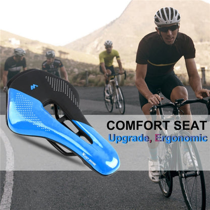 WEST BIKING Cycling Seat Hollow Breathable Comfortable Saddle Riding Equipment(Black Blue) - Bicycle Saddle by WEST BIKING | Online Shopping UK | buy2fix