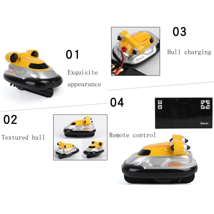 Children 2.4G Wireless Mini Remote Control Boat Toy Electric Hovercraft Water Model(Yellow) - RC Boats by buy2fix | Online Shopping UK | buy2fix