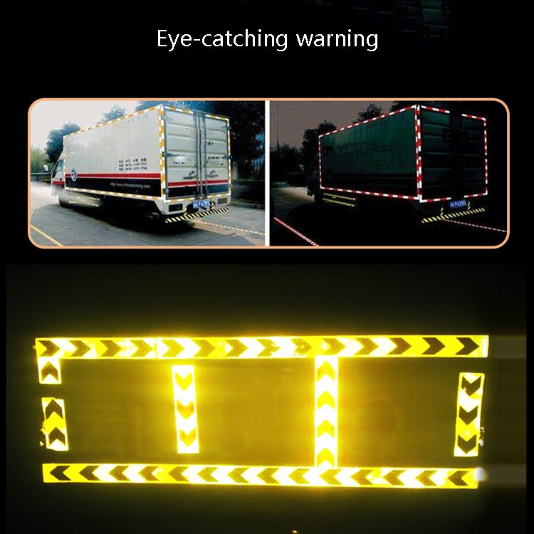 PVC Crystal Color Arrow Reflective Film Truck Honeycomb Guidelines Warning Tape Stickers 5cm x 25m(Yellow Black) - Reflective Material by buy2fix | Online Shopping UK | buy2fix