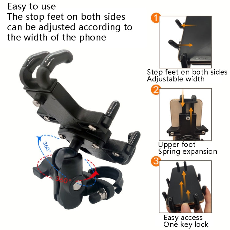 N-STAR NJN001 Motorcycle Bicycle Compatible Mobile Phone Bracket Aluminum Accessories Riding Equipment(With Hollow M8 Ball) - Holders by N-STAR | Online Shopping UK | buy2fix
