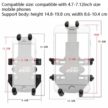 N-STAR Motorcycle Bicycle Composite Version Of Mobile Phone Bracket Multifunctional Accessories Lightweight Riding Equipment(M10 Ball Head) - Holders by N-STAR | Online Shopping UK | buy2fix