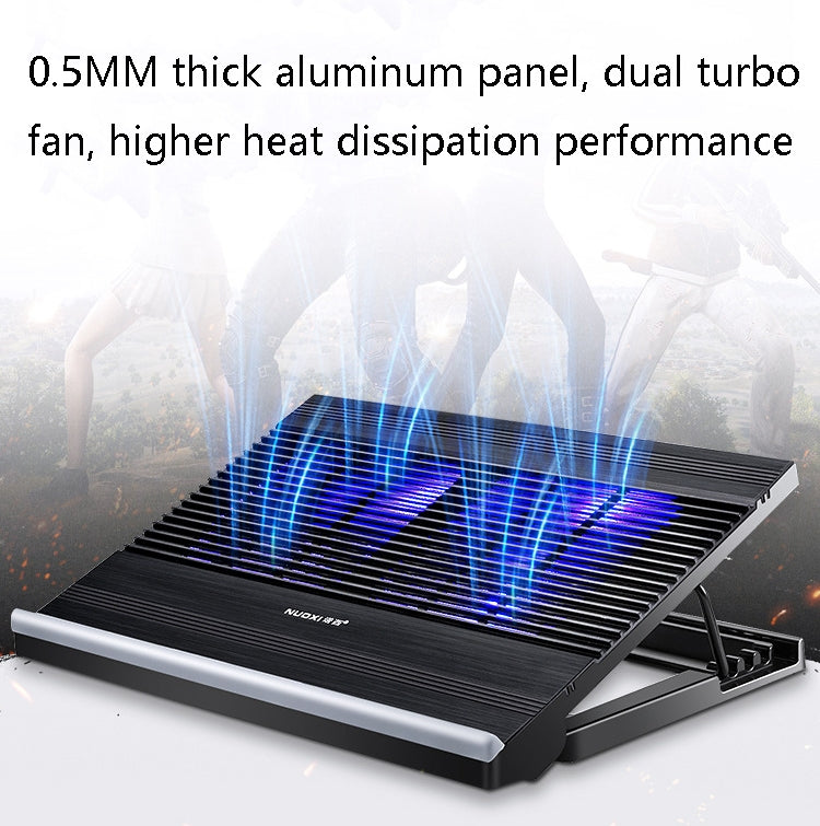 NUOXI T10 Laptop Radiator Multi-File Adjustment Aluminum Alloy Bracket(Black) - Computer & Networking by NUOXI | Online Shopping UK | buy2fix