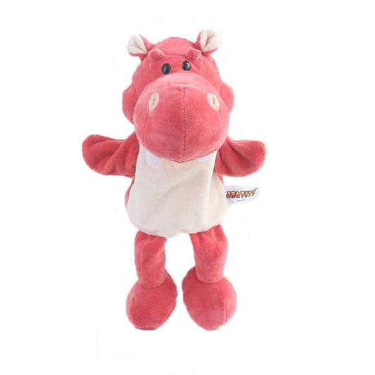 Toddler Cartoon Animal Plush Hand Puppet Toy Parent-Child Storytelling Props, Height: 30cm(Pink Hippo) - Soft Toys by buy2fix | Online Shopping UK | buy2fix