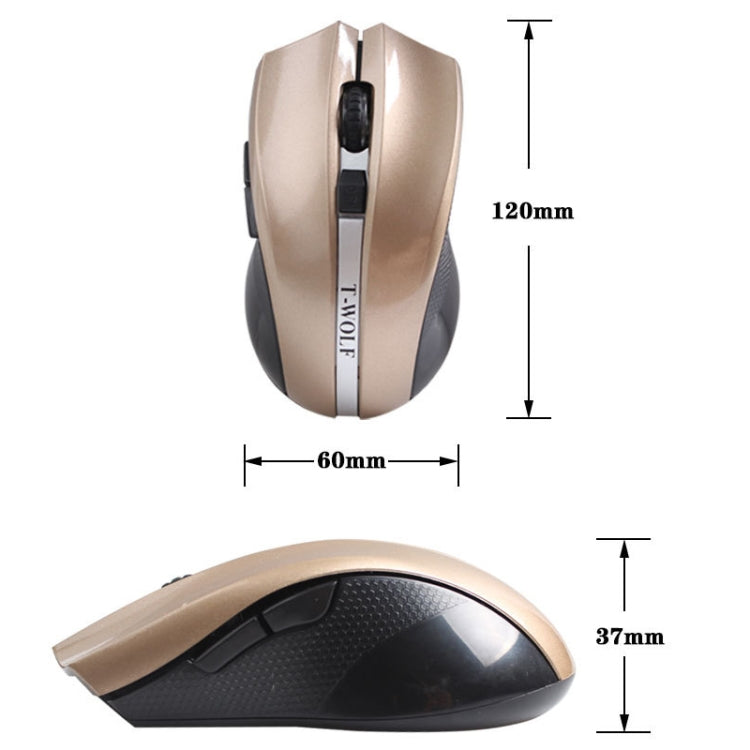 T-WOLF Q5 2.4GHz 5-Buttons 2000 DPI Wireless Mouse Silent And Non-Light Gaming Office Mouse For Computer PC Laptop(Black) - Wireless Mice by T-WOLF | Online Shopping UK | buy2fix