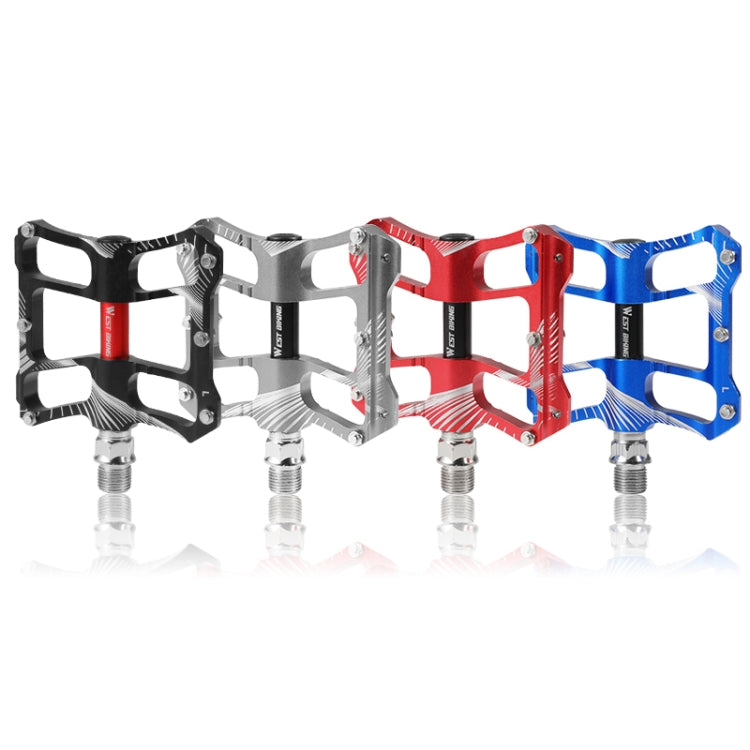 WEST BIKING YP0802080 Bicycle Aluminum Alloy Pedal Riding Foot Pedal Bicycle Accessories(Red) - Pedals by WEST BIKING | Online Shopping UK | buy2fix