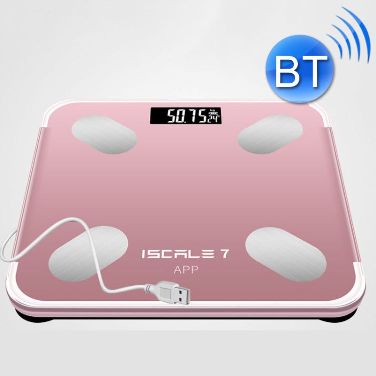 ISCRLE7 Smart Weight Scale Bluetooth Body Fat Measuring Instrument Charging Model(Rose Gold) - Body Scales by ISCRLE7 | Online Shopping UK | buy2fix