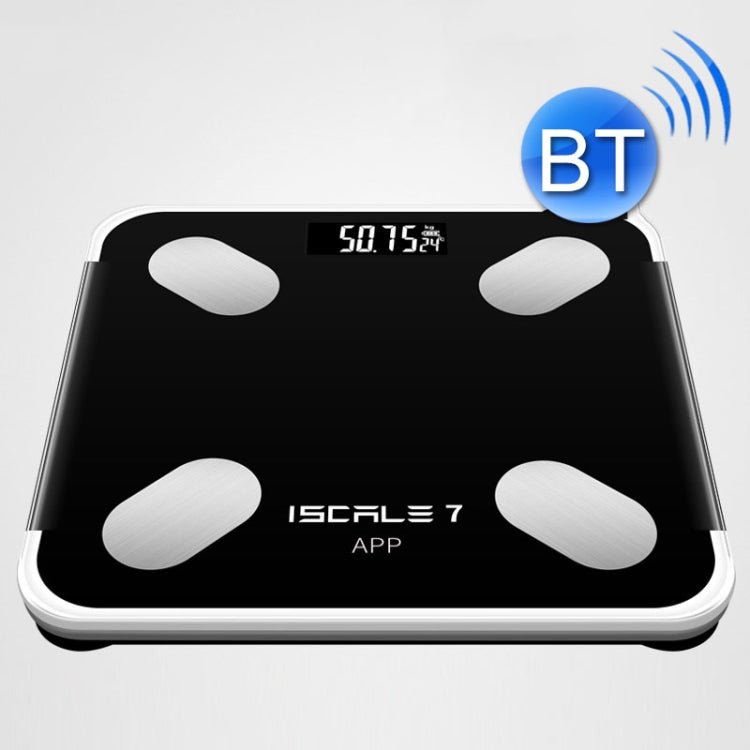 ISCRLE7 Smart Weight Scale Bluetooth Body Fat Measuring Instrument Battery Model(Bright Black) - Body Scales by ISCRLE7 | Online Shopping UK | buy2fix