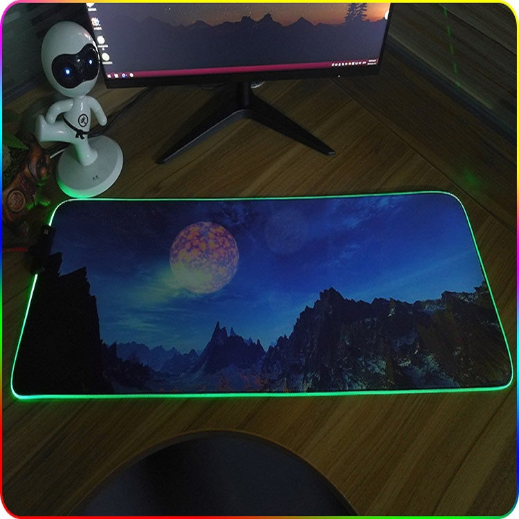 400x900x4mm F-01 Rubber Thermal Transfer RGB Luminous Non-Slip Mouse Pad(Lavender) - Mouse Pads by buy2fix | Online Shopping UK | buy2fix