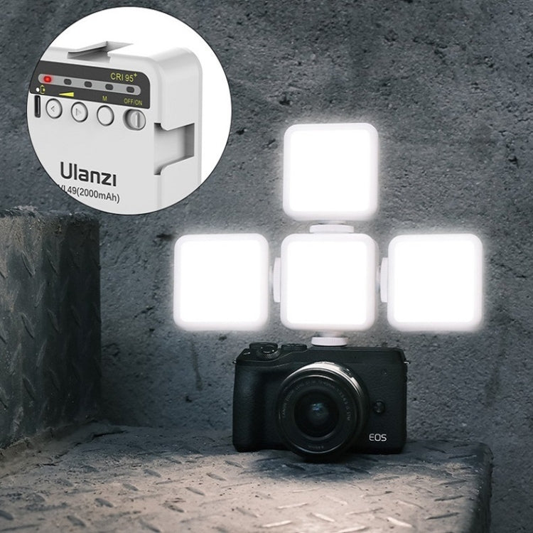 Ulanzi VL49  6W Small LED Video Light 5500K Dimmable Photography Soft Light Vlog Fill Light( White) -  by Ulanzi | Online Shopping UK | buy2fix