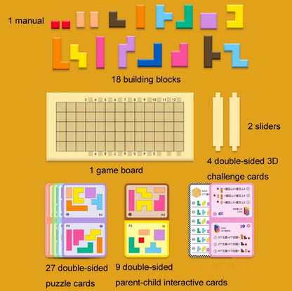 Children Thinking Logic Cube Game Wooden Variety Jigsaw Puzzle Building Block Toys(Dual Players) - Math Toys by buy2fix | Online Shopping UK | buy2fix