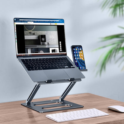 Oatsbasf Z08 Metal Notebook Support Adjustable Desktop Increase Notebook Stand(Gray) - Computer & Networking by Oatsbasf | Online Shopping UK | buy2fix