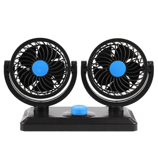 Car Fan Portable Mini Adjustable Car Double-Headed Electric Fan, Colour: Blue USB Universal - Heating & Fans by buy2fix | Online Shopping UK | buy2fix