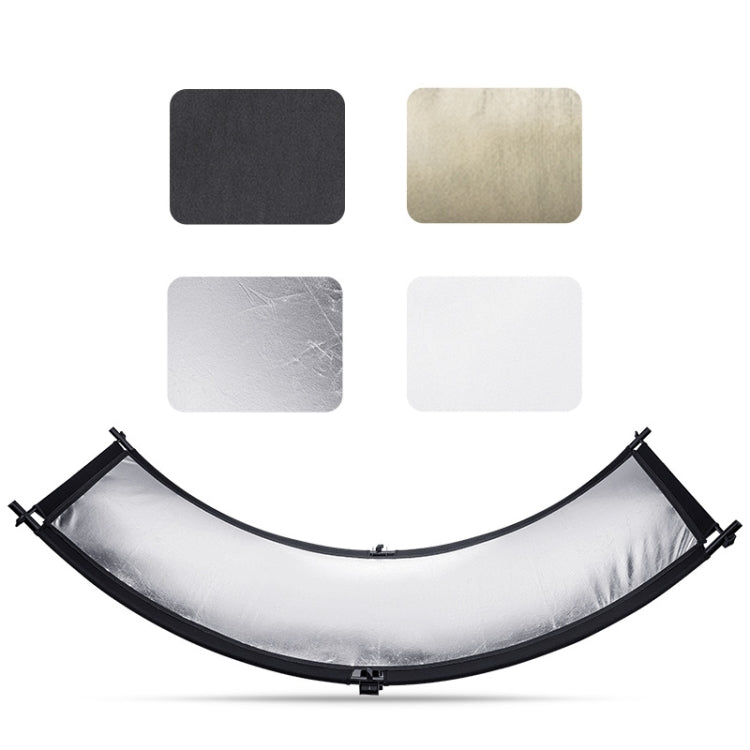 FOMITO U-Shaped Curved  Photo Studio Reflector Board 4 In 1 Gold Silver White Black Reflective Board - Camera Accessories by buy2fix | Online Shopping UK | buy2fix