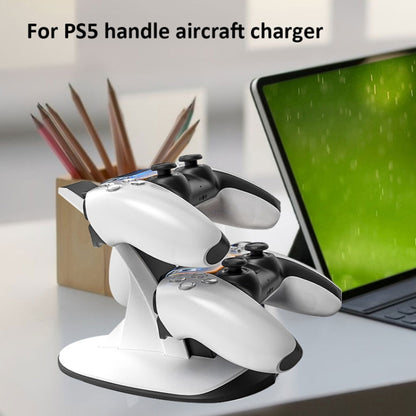 IPLAY HBP-314 Wireless Bluetooth Handle Two-Seater Charger For PS5(White) - Charger & Power by IPLAY | Online Shopping UK | buy2fix