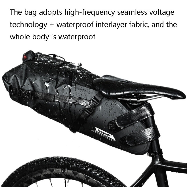 Rhinowalk RK19511 Full Waterproof Bicycle Saddle Tail Bag Big Capacity Road Bike Bag, Colour: RK19513 Black 13L - Bicycle Bags by Rhinowalk | Online Shopping UK | buy2fix