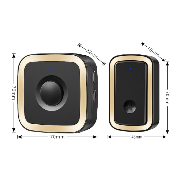 CACAZI A58 1 For 1 Smart Wireless Doorbell without Battery, Plug:US Plug(Gold) - Security by CACAZI | Online Shopping UK | buy2fix