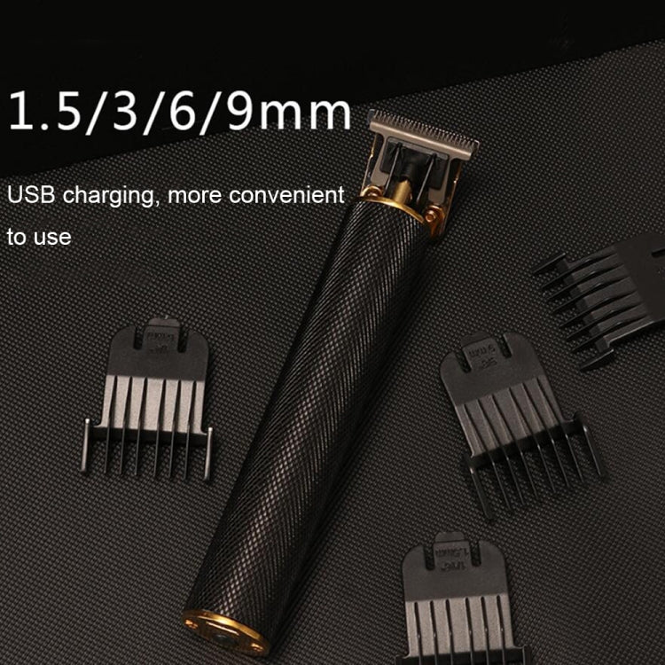 Hollow T-Shaped Steel Head Hair Trimmer USB Charging Carving Electric Hair Clipper, Color: Black - Hair Trimmer by buy2fix | Online Shopping UK | buy2fix