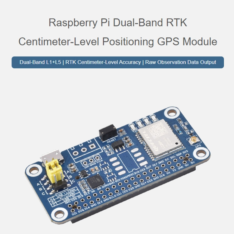 Waveshare For Raspberry Pi LC29H Series Dual-Band L1+L5 Positioning GPS Module, Spec: (BS) GPS/RTK HAT - Raspberry Pi Accessories by Waveshare | Online Shopping UK | buy2fix