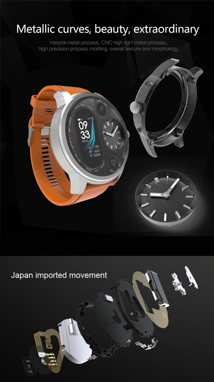 T3 Dual Display Smart Watch For Men IP68 Waterproof Fitness Bracelet 15 Days Standby Business Smartwatch Activity Tracker(Gray) - Smart Wear by LEMFO | Online Shopping UK | buy2fix