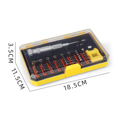 Obadun 9802B 52 in 1 Aluminum Alloy Handle Hardware Tool Screwdriver Set Home Precision Screwdriver Mobile Phone Disassembly Tool(Yellow Box) - Screwdriver Set by Obadun | Online Shopping UK | buy2fix